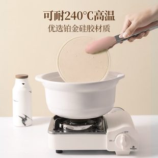 家用厨房硅胶圆形隔热垫耐高温厚款 北欧式 杯垫餐桌垫莫兰迪色