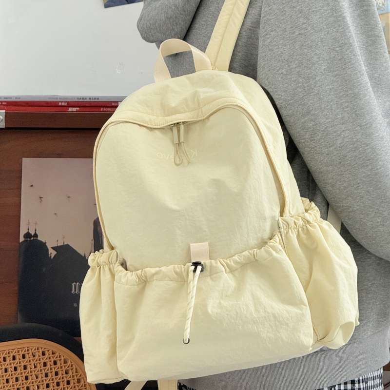 韩系撞色双肩背包女旅游轻便上班防水通勤运动包男户外登山包书包