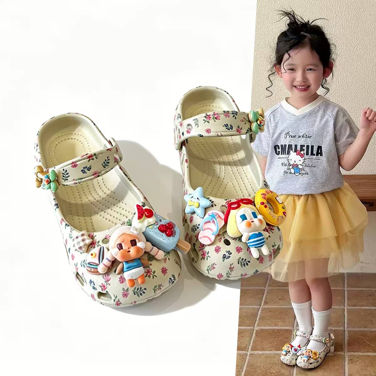 夏日哭哭baby女童洞洞鞋儿童可爱