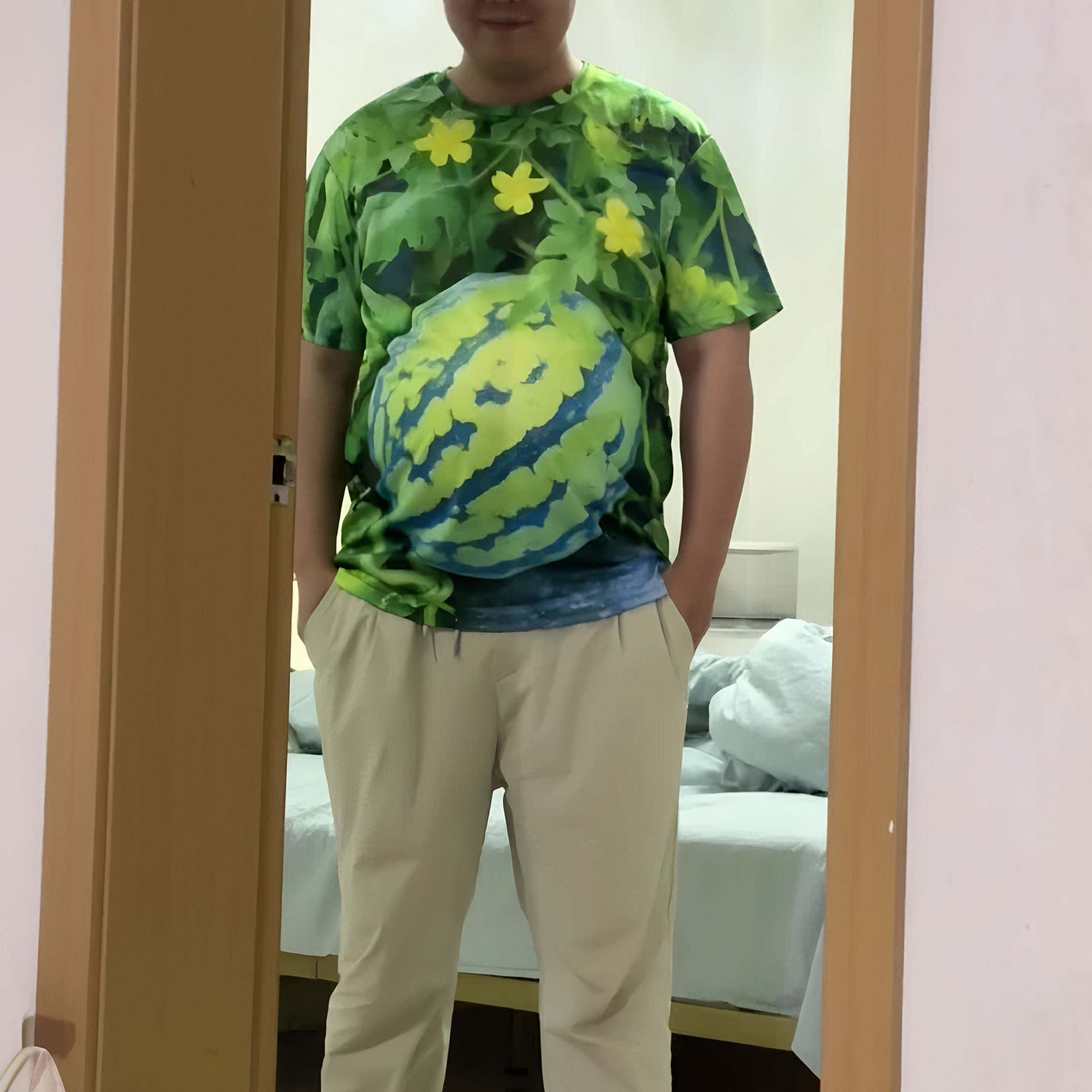 大西瓜短袖送男朋友老公肚子3D
