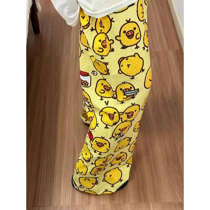 胖MM夏天卡通睡裤女宽松休闲居家