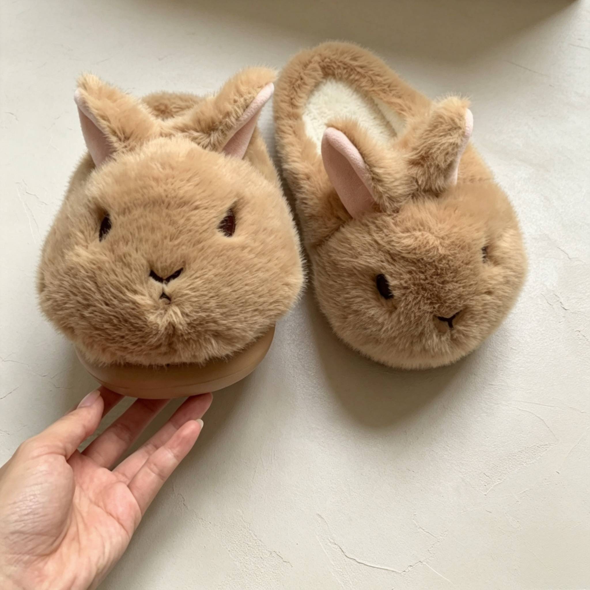 奶团小兔棉拖鞋女可爱冬季家居