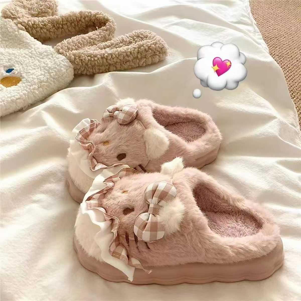 爆款可爱软萌猫咪棉拖鞋家居