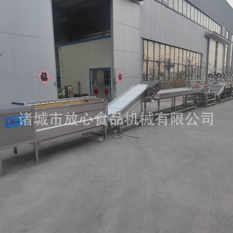 预制菜根茎类流水线 根茎类蔬菜清洗设备 毛辊清洗净菜流水线