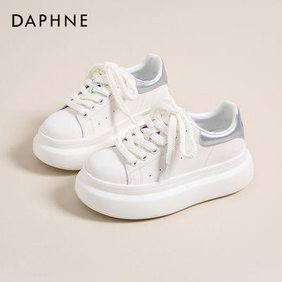 达芙妮正品厚底增高小白鞋女秋款
