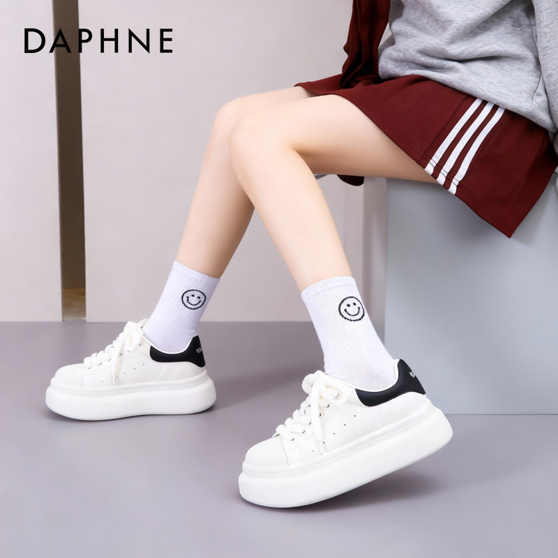 达芙妮厚底增高小白鞋女2026秋季新款日常百搭时尚休闲鞋板鞋女鞋,女鞋,工装鞋,淘宝优惠券,粉丝福利购,淘宝优惠卷