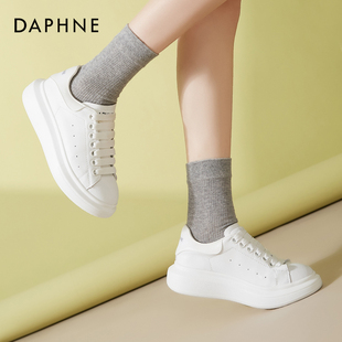 运动休闲板鞋 达芙妮女鞋 小白鞋 爆款 女厚底舒适潮流百搭 2025春秋季