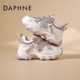 松糕鞋 Daphne 爆款 休闲运动鞋 达芙妮厚底银色老爹鞋 女内增高女鞋