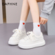 2026冬季 新款 女轻便加厚加绒增高休闲板鞋 达芙妮厚底小白鞋 女鞋 子