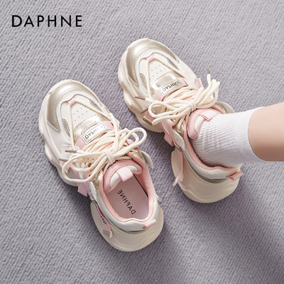 达芙妮老爹鞋厚底增高春秋系带