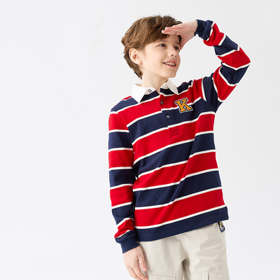 男童POLO衫长袖T恤2025新款