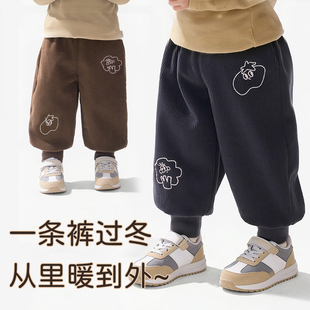 460G一体绒 保暖裤 巧比童宝宝灯芯绒裤 男童冬装 运动裤 子加绒冬款