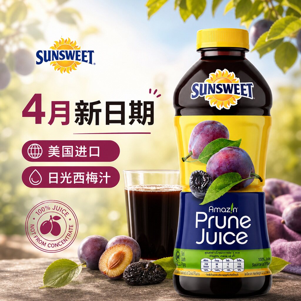 美国原装进口sunsweet日光牌西梅汁水果汁946ml饮料纯果蔬汁饮品