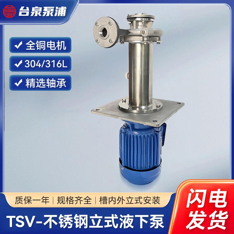 TSV不锈钢立式液下泵槽内外安装泵头朝下电机朝上耐酸碱循环水泵