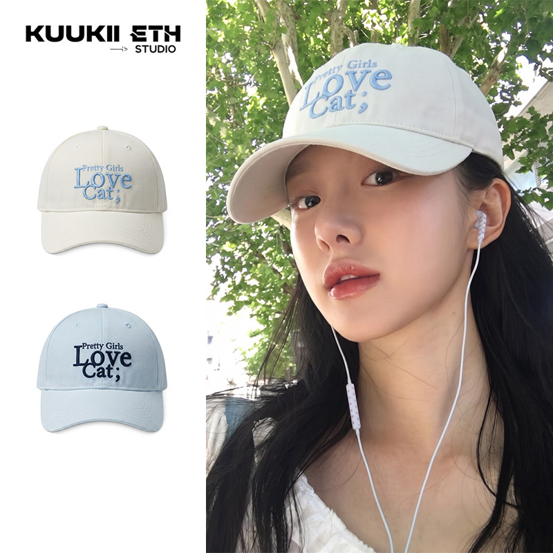 韩国潮牌新款刺绣字母棒球帽女春夏季花朵绳结可调节遮阳鸭舌潮帽