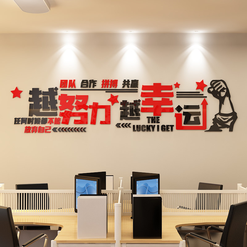 优选公司背景墙团队办公室墙面装饰励志标语墙贴企业文化墙会议室