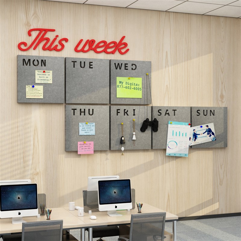 优选毛毡办公室墙面装饰企业文化励志照片周计划日程表创意贴纸公
