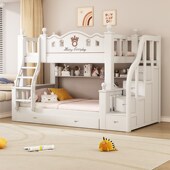 优选全实木上下床双层床多功能组合子母床小户型上下铺儿童床高低