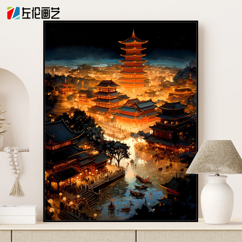 优选大唐盛世数字油画高级感2025新款古风风景手工diy填色手绘油,家居饰品,DIY/数字油画,淘宝优惠券,粉丝福利购,淘宝优惠卷