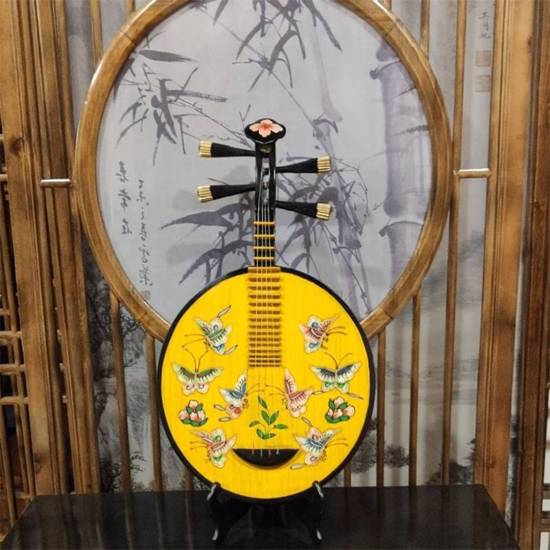 乐器月琴京剧复古初学者创意墙上饰品挂件手绘工艺品中式古典小阮