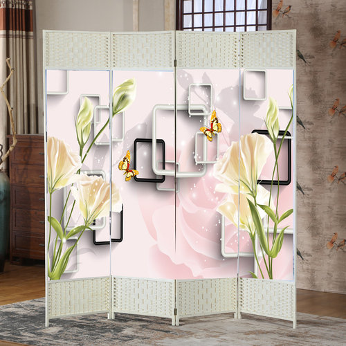 优选布艺简易折叠屏风隔断客厅家用经济型简约时尚移动小户型玄关