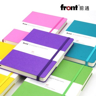 优选front前通D71硬面加厚学生记事本绷带松紧带彩色日记本笔记本