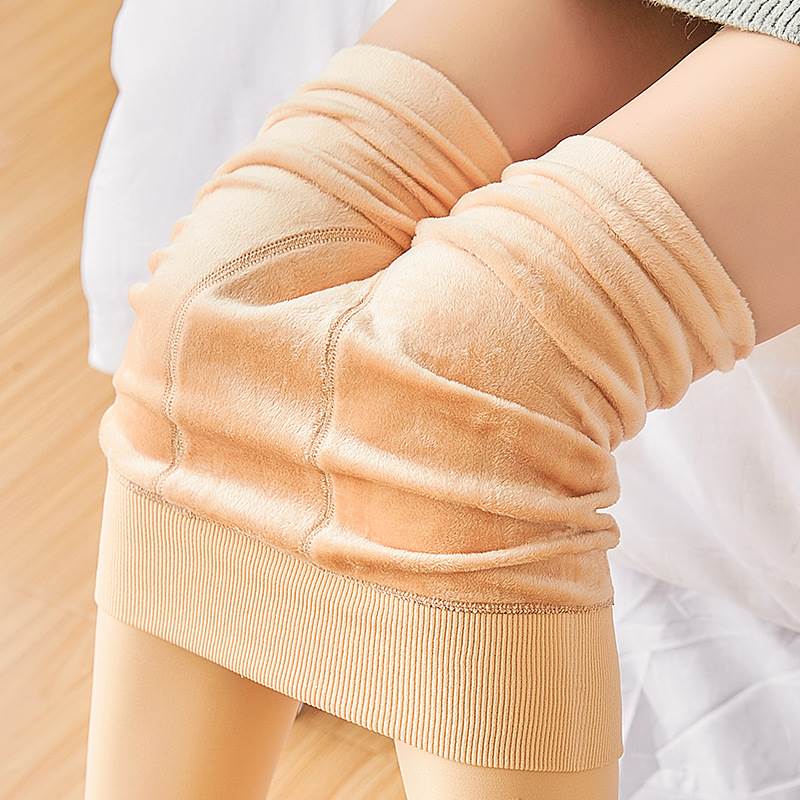 涞觅肤肉色加绒打底裤光腿神器连裤袜仿锦纶一体裤女护腰提臀防寒