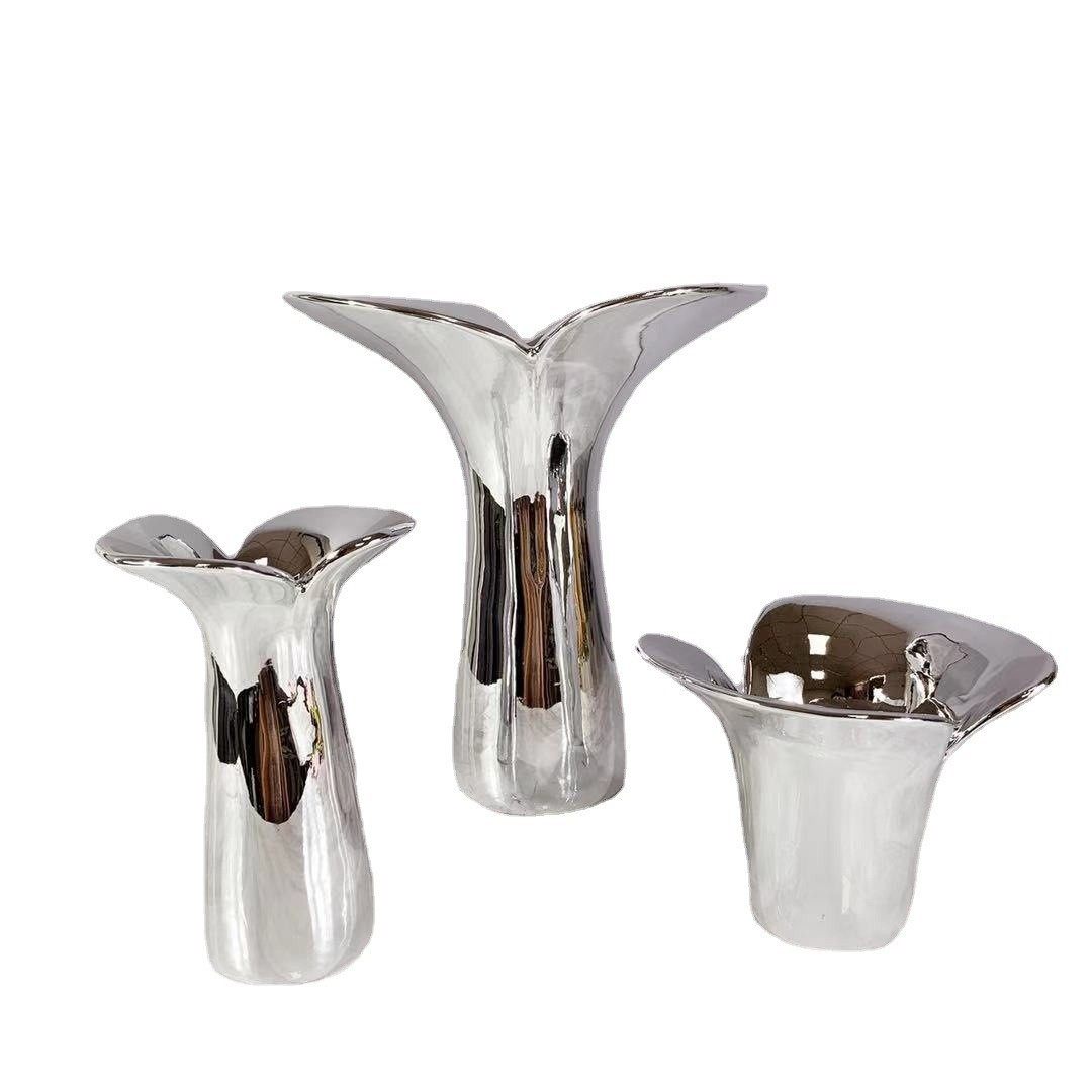 现代简约样板间茶几银色树脂花瓶摆件家居客厅餐桌创意鱼尾装饰品,模玩/动漫/周边/娃圈三坑/桌游,文化/体育周边,淘宝优惠券,粉丝福利购,淘宝优惠卷