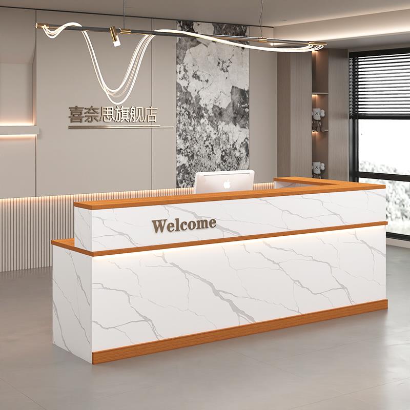 需定制吧台收银台转角柜台服装店迎宾台简约现代办公桌公司前台接