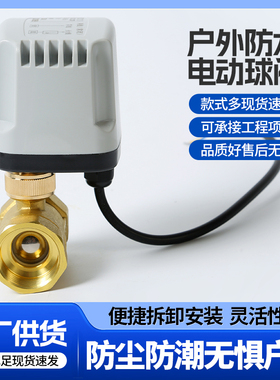 防水款电动二通球阀常闭常开220v两线24v电动阀门12v管道水阀开关