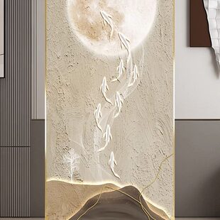 简约现代轻奢铝合金客厅卧室移动屏风隔断墙酒店入户玄关实木座屏