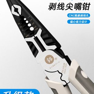 福冈尖嘴钳电工专用钳子多功能剥线钳工业级老虎钳万用钢丝钳工具