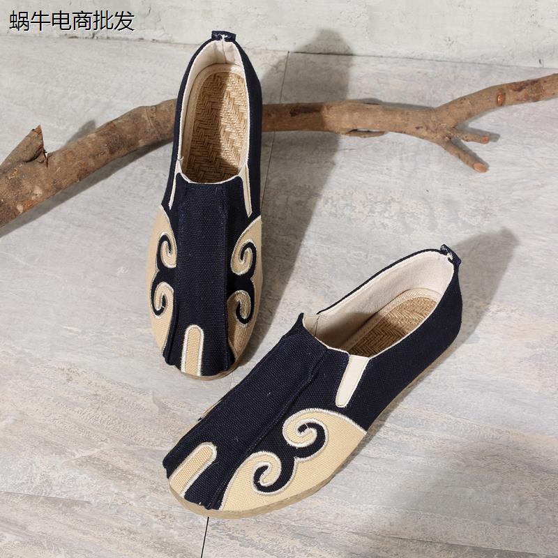 夏季亚麻祥云男款帆布鞋