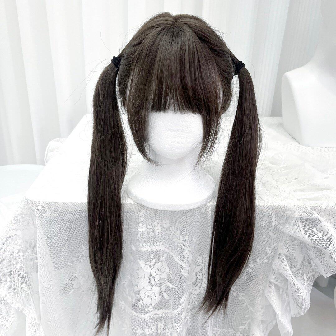 喵灵界假发女少萝Lolita软妹jk日常自然60cm双马尾长直发全头套式