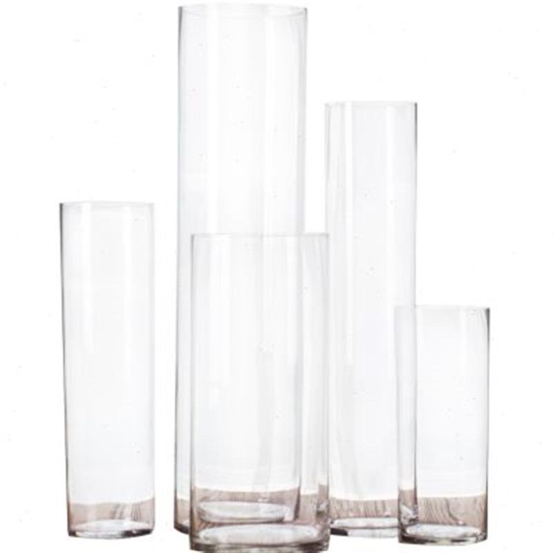 优选超大号落地玻璃花瓶透明鱼缸直筒婚庆路引酒店软装饰客厅设计