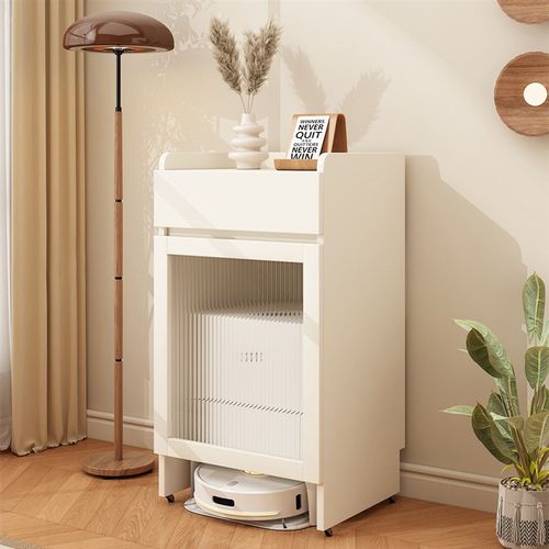 优选实木扫地机器人收纳柜高柜可移动轻奢风家政储物柜可定制沙发