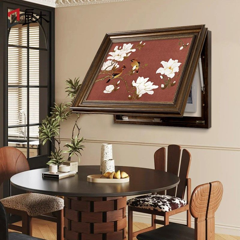 优选喜上眉梢花鸟中古风电表箱装饰画免打孔配电箱遮挡挂画电闸盒,家居饰品,现代装饰画,淘宝优惠券,粉丝福利购,淘宝优惠卷