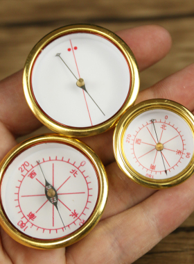 优选纯铜十字天池高精度精工细针罗盘指南针原装厘米3.6cm2.6cm一
