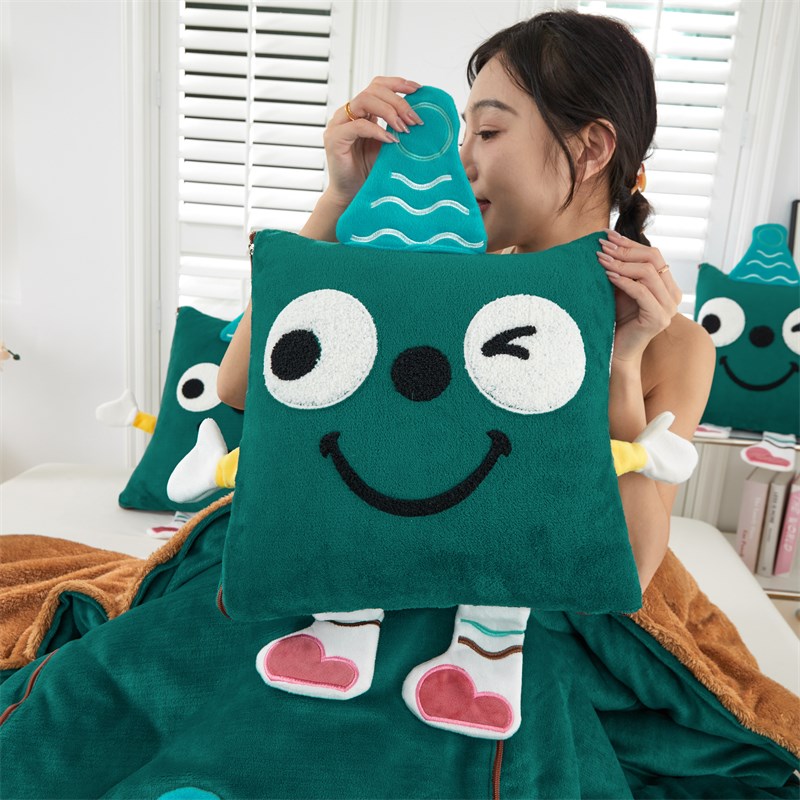 优选两用抱枕被靠垫枕头被午休空调被汽车沙发办公室加厚可爱二合