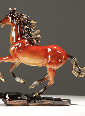 优选纯铜马摆件马到成功客厅酒柜电视柜装饰品办公室桌面摆设乔迁