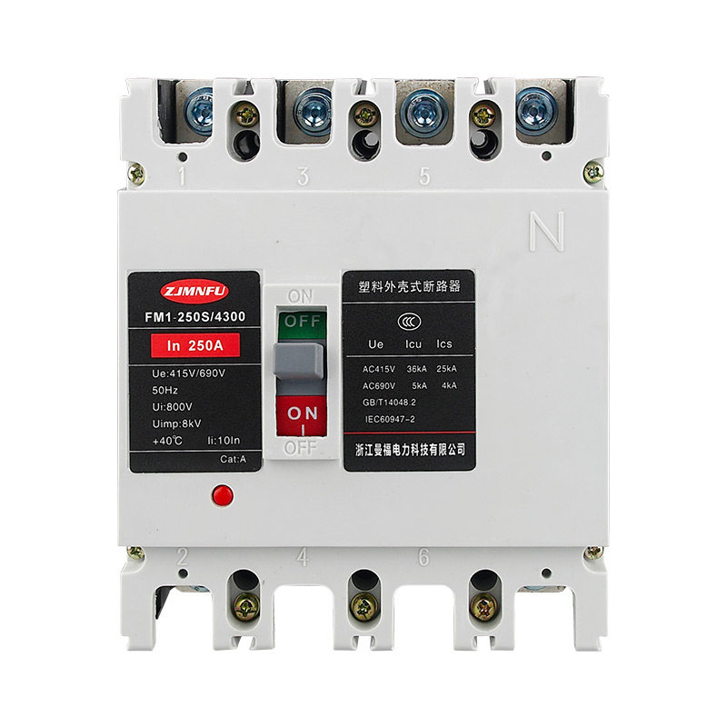 380V空气开关曼福FM1-160vA200A 250A 3P4P塑壳断路器自动断电总