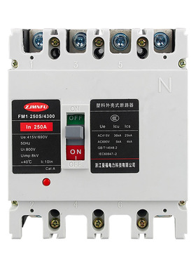 380V空气开关曼福FM1-160vA200A 250A 3P4P塑壳断路器自动断电总
