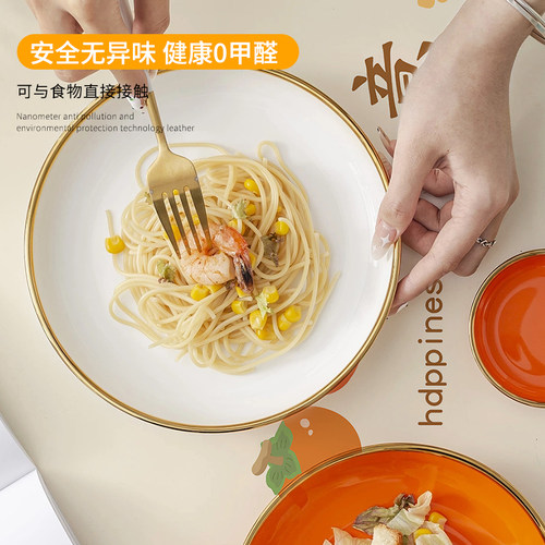 2023新款防i水防油防烫餐桌桌垫桌面保护硅胶皮革桌布学习桌茶几