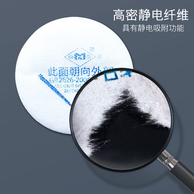 防尘面罩过滤棉防工业粉尘颗粒物防毒面具配件8cm圆棉7.5-.7.7滤