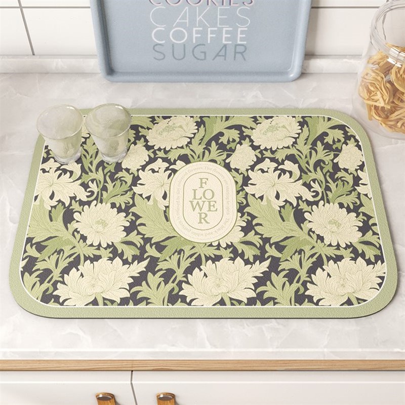 厨房餐桌防滑碗筷垫吸水速干洗完沥F水水硅藻泥面垫碗布软洗手台