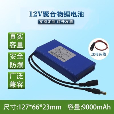 12V聚合物锂电池防马蜂服9000mAh音响11.1伏电源监控LED户外充电
