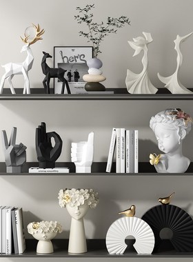 抽象人物艺术摆件高级感新家x客厅酒柜办公室书房软装饰工艺品小