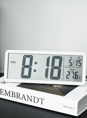 高清ledd静音桌面时钟表台式电子钟学生用床头温度日期挂钟数显钟