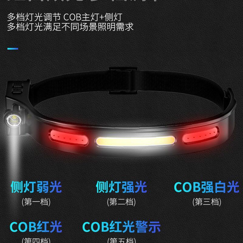 新款头灯钓鱼专用超m长续航夜钓充电强光锂电野钓头戴感应灯垂钓