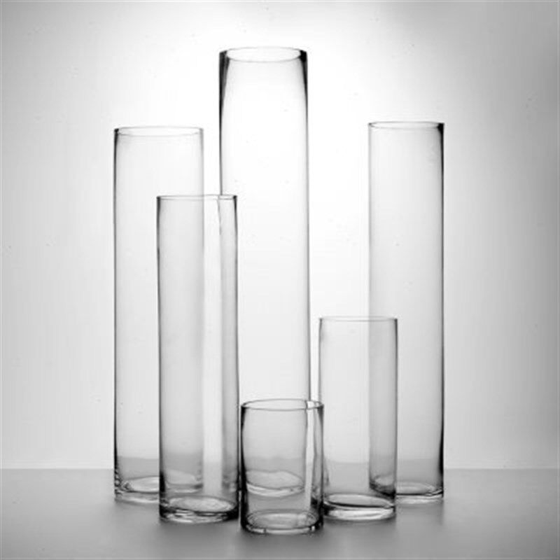 超大号落地玻璃花瓶透明鱼缸直筒婚庆路引酒店P软装饰客厅设计摆